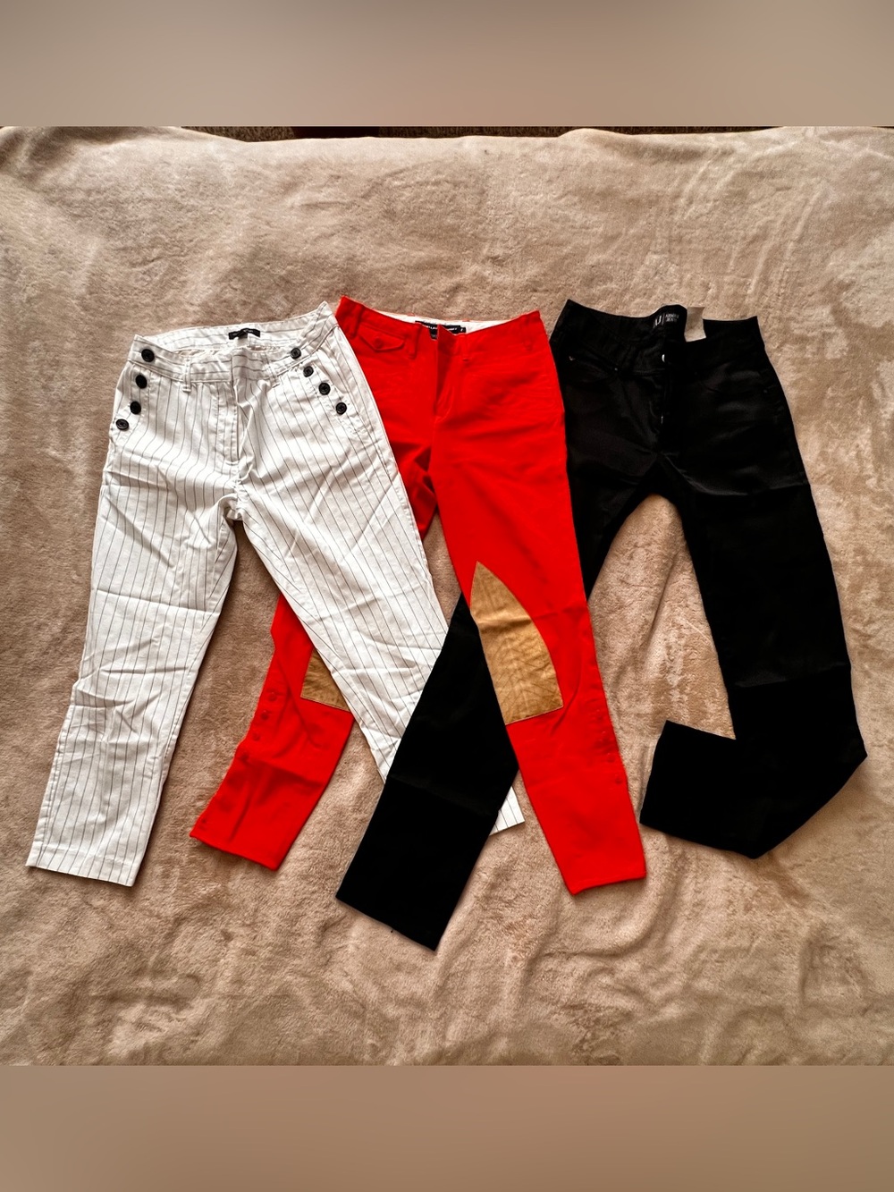 Women Stretchy Red, White and Black pants bundle in size 2 | Armani Jeans size 2